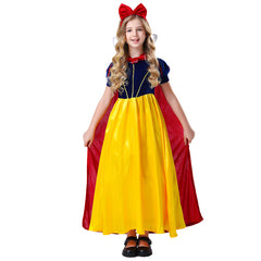New Princess Snow White Girl Costume Dress With Cape Cosplay Party Halloween