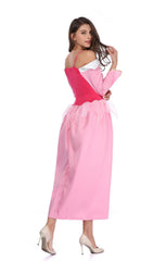 Princess Aurora Sleeping Beauty Costume Dress Off Shoulder Long Gown for Women