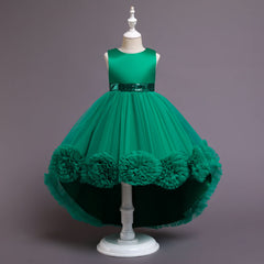 Flower Girl Dress Toddler Kids Princess Wedding Dress Graduation Trailing Formal Special Occasions