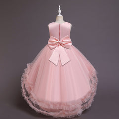 Flower Girl Dress Toddler Kids Princess Wedding Dress Graduation Trailing Formal Special Occasions
