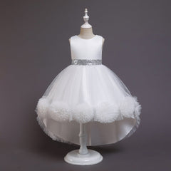 Flower Girl Dress Toddler Kids Princess Wedding Dress Graduation Trailing Formal Special Occasions