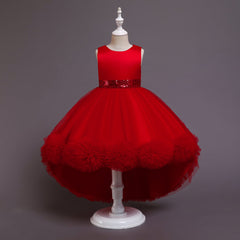 Flower Girl Dress Toddler Kids Princess Wedding Dress Graduation Trailing Formal Special Occasions