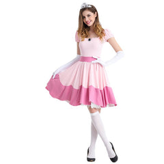 Super Mario Daisy Princess Woman Costume Dresses Adult Cosplay