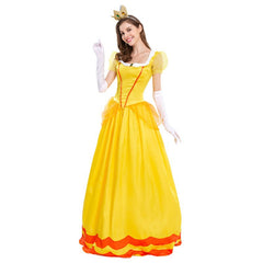 Super Mario Daisy Princess Woman Costume Dresses Cosplay Halloween