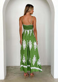 Women Summer Vacation Spaghetti Strap Embroidered Boho Maxi Dress