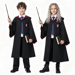 Wizard Magic Academy Cosplay Robe Cloak Costume for Adults and Kids