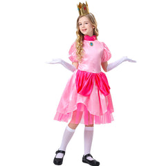 Super Mario Daisy Princess New Girl Costume Dress Cosplay Party Holiday
