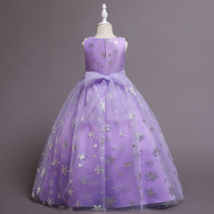 Flower Girl Dress Princess Dress Birthday Costume Party Holiday Wedding Snow Bow
