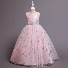 Flower Girl Dress Princess Dress Birthday Costume Party Holiday Wedding Snow Bow