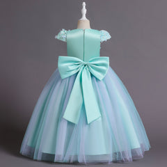 Flower Girl Dress Princess Dress Birthday Costume Party Holiday Wedding Bow Net