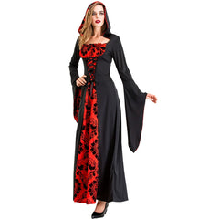 Women's Halloween Witch Costume Gothic Vampire Adult Cosplay Dress