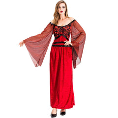 Women's Halloween Witch Medieval Costume Gothic Vampire Adult Cosplay Dress