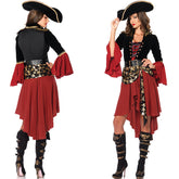 Women's Pirate Costume Set - High-Low Dress Skull Sash Pirate Hat