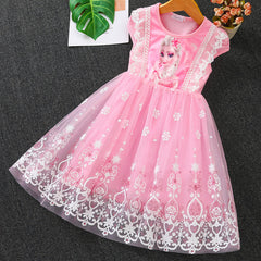 Elsa Lace New Girl Dress Party Toddler Princess Costume For Casual Wear Holiday Birthday