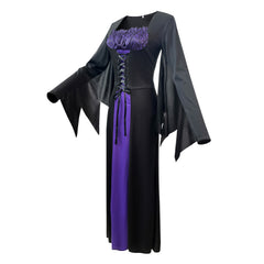 Women's Halloween Wicked Witch Costume With Hat Adult Cosplay Dress