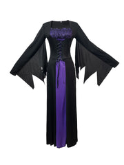 Women's Halloween Wicked Witch Costume With Hat Adult Cosplay Dress