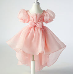 Flower Girl Dress Puff Wedding Dress Bow Sequins Princess Dress Birthday Costume Party Holiday