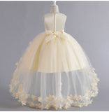 Wedding Dress Flower Girl Dress Bow Sequins Princess Dress Birthday Costume Party Holiday