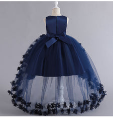 Wedding Dress Flower Girl Dress Bow Sequins Princess Dress Birthday Costume Party Holiday