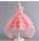 Wedding Dress Flower Girl Dress Bow Sequins Princess Dress Birthday Costume Party Holiday