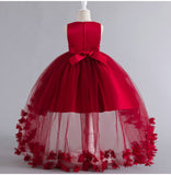 Wedding Dress Flower Girl Dress Bow Sequins Princess Dress Birthday Costume Party Holiday