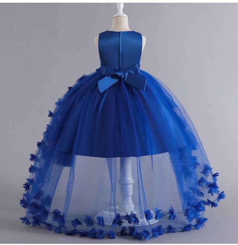 Wedding Dress Flower Girl Dress Bow Sequins Princess Dress Birthday Costume Party Holiday