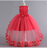 Wedding Dress Flower Girl Dress Bow Sequins Princess Dress Birthday Costume Party Holiday