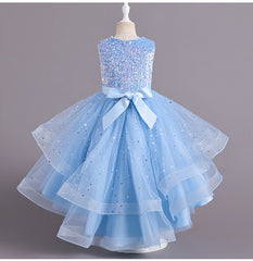 Wedding Dress Lace Sequin Flower Girl Dress Sequins Princess Dress Birthday Costume Party Holiday