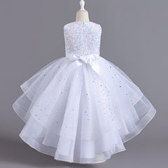Wedding Dress Lace Sequin Flower Girl Dress Sequins Princess Dress Birthday Costume Party Holiday
