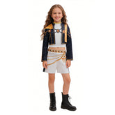 KPop Demon Hunters Toddler Girl Costume Black & Gold Stage Outfit
