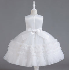 Sequin Wedding Dress Lace Bow Flower Girl Dress Sequins Princess Dress Birthday Costume Party Holiday