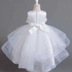 Flower Girl Dress Wedding Dress Lace Pearl Princess Dress Birthday Costume Party Holiday