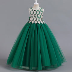 Wedding Dress Flower Girl Dress Princess Bow Dress Birthday Costume Party Holiday