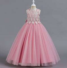 Wedding Dress Flower Girl Dress Princess Bow Dress Birthday Costume Party Holiday