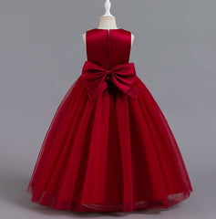 Wedding Dress Flower Girl Dress Princess Bow Dress Birthday Costume Party Holiday