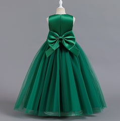 Wedding Dress Flower Girl Dress Princess Bow Dress Birthday Costume Party Holiday