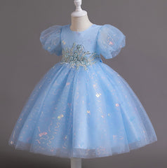 Flower Girl Dress Sequins Puff Wedding Dress Princess Dress Birthday Costume Party Dress Holiday