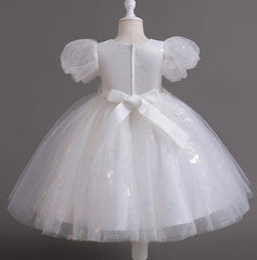 Flower Girl Dress Sequins Puff Wedding Dress Princess Dress Birthday Costume Party Dress Holiday