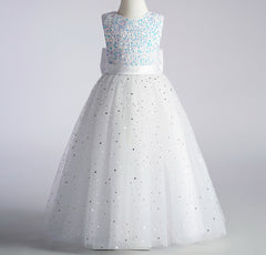 Flower Girl Dress Sequin Wedding Dress Princess Dress Bow Birthday Costume Party Holiday