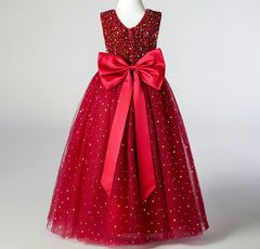 Flower Girl Dress Sequin Wedding Dress Princess Dress Bow Birthday Costume Party Holiday