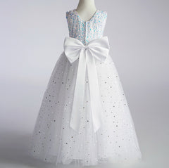 Flower Girl Dress Sequin Wedding Dress Princess Dress Bow Birthday Costume Party Holiday