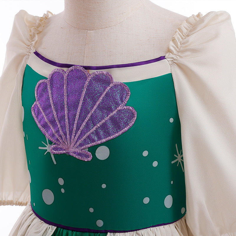 Ariel Princess The Little Mermaid Girls Dress Costume Cosplay Party Holiday Halloween