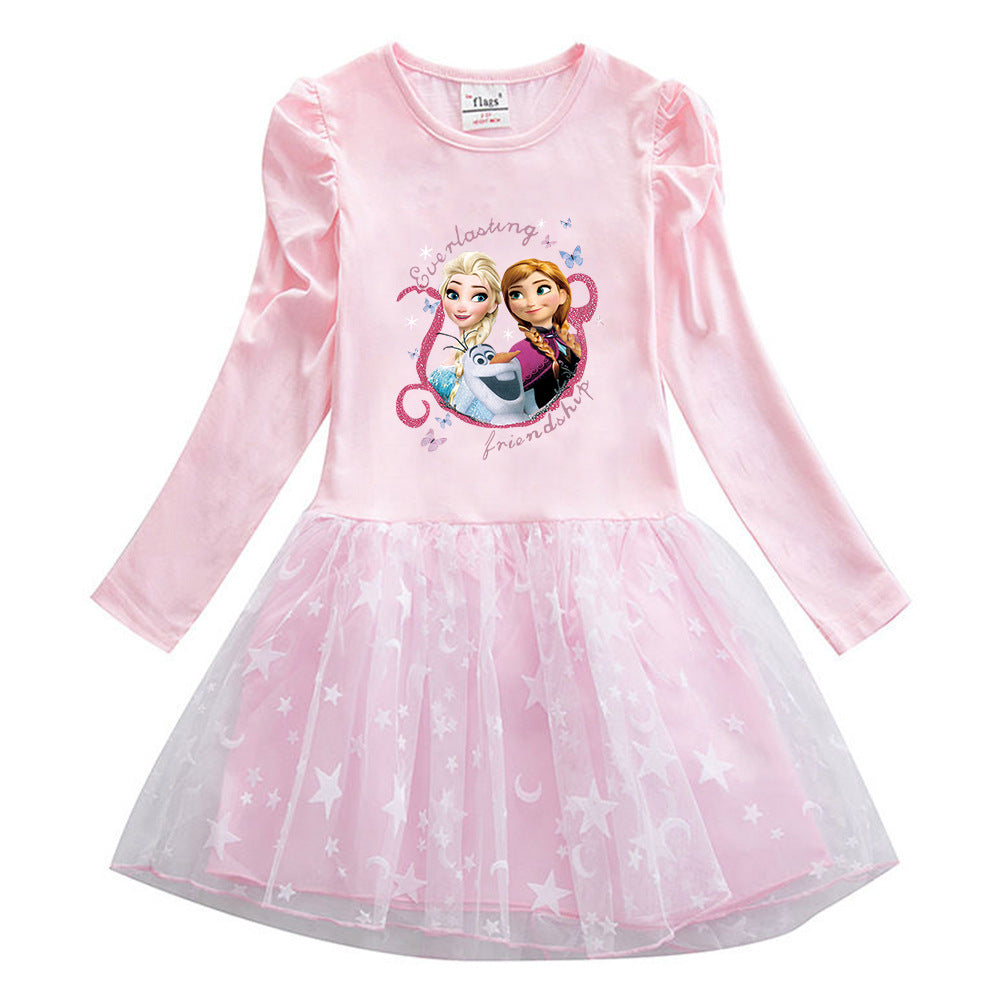 New Cotton Kids Toddler Princess Costume Elsa Anna Olaf Girl Dress Party Holiday