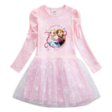 New Cotton Kids Toddler Princess Costume Elsa Anna Olaf Girl Dress Party Holiday