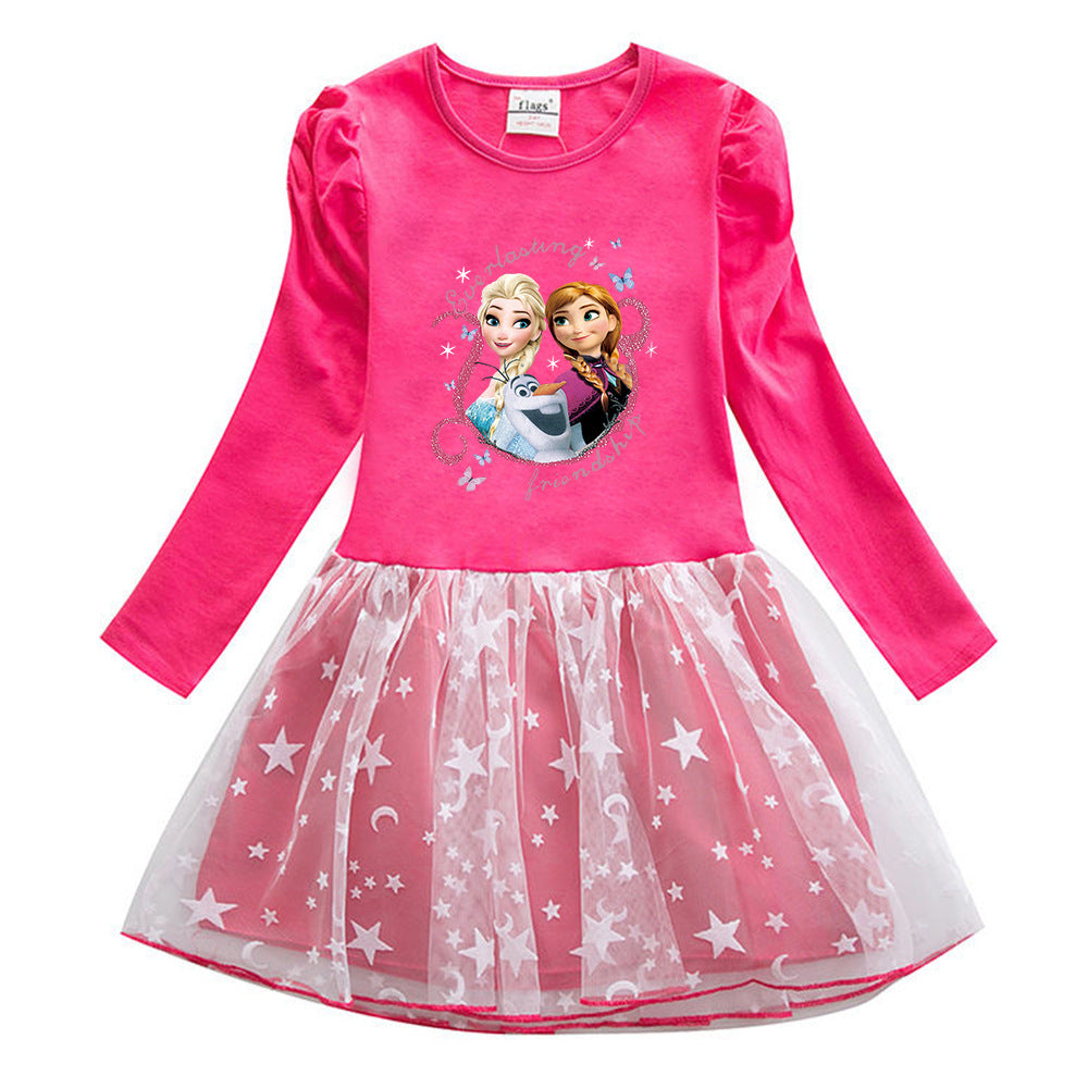 New Cotton Kids Toddler Princess Costume Elsa Anna Olaf Girl Dress Party Holiday