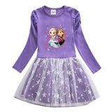 New Cotton Kids Toddler Princess Costume Elsa Anna Olaf Girl Dress Party Holiday