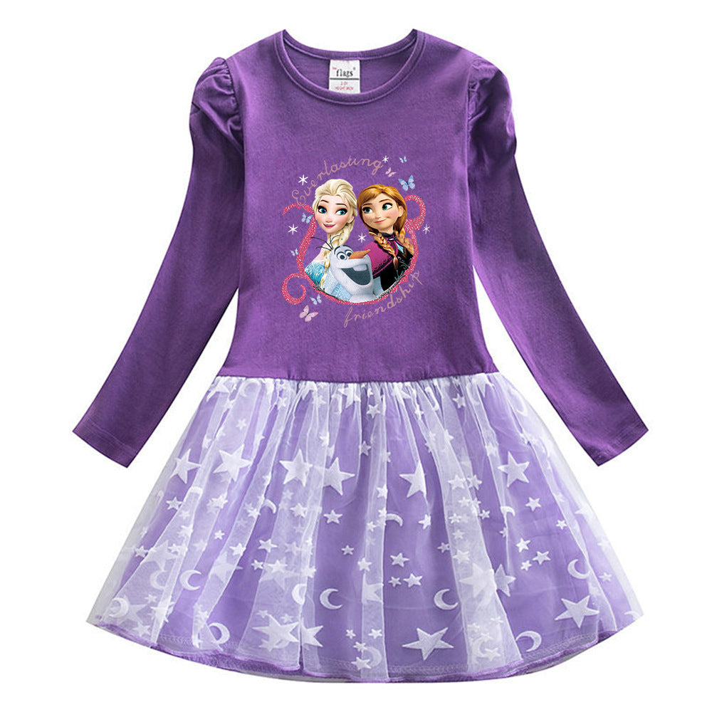 New Cotton Kids Toddler Princess Costume Elsa Anna Olaf Girl Dress Party Holiday