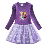 New Cotton Kids Toddler Princess Costume Elsa Anna Olaf Girl Dress Party Holiday