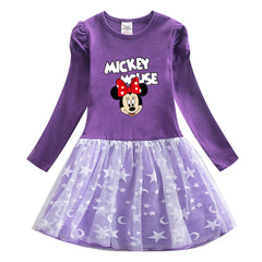 New Cotton Kids Toddler Princess Costume Minnie Mouse Girl Dress Party Holiday