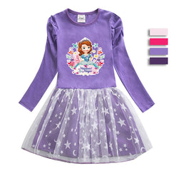 New Cotton Kids Toddler Sophia Princess Costume Girl Dress Party Holiday